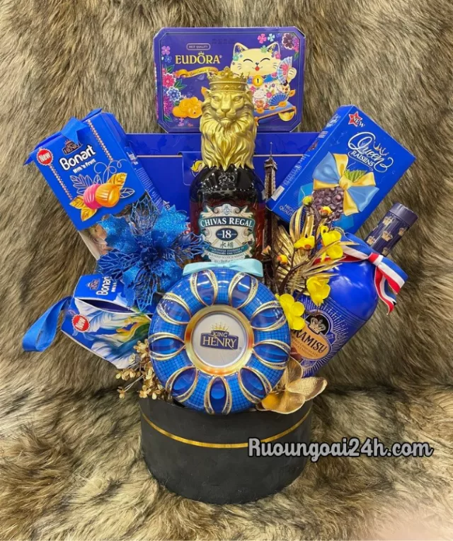 Giỏ Quà Rượu Chivas 18 xanh lá