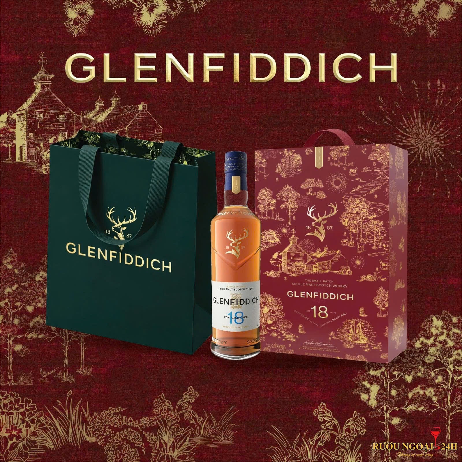 Glenfiddich 18 Year Old hộp quà 2027