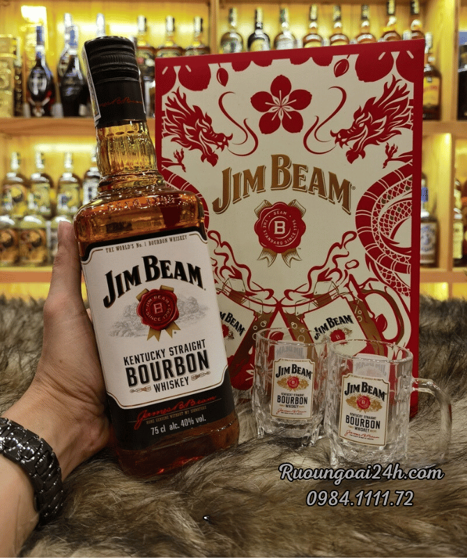 Rượu Jim Beam White Hộp Quà 2024